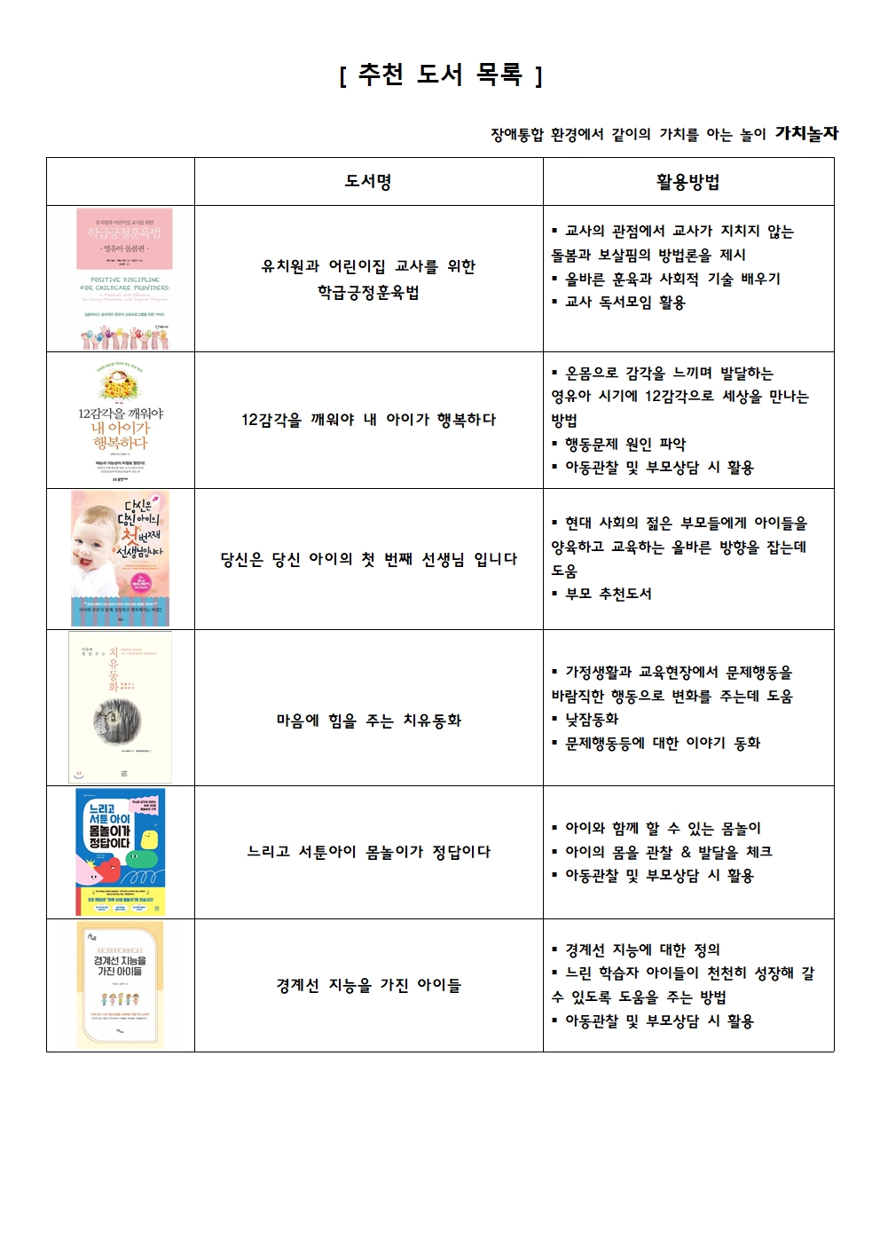 [가치놀자] 추천도서목록 관련 이미지